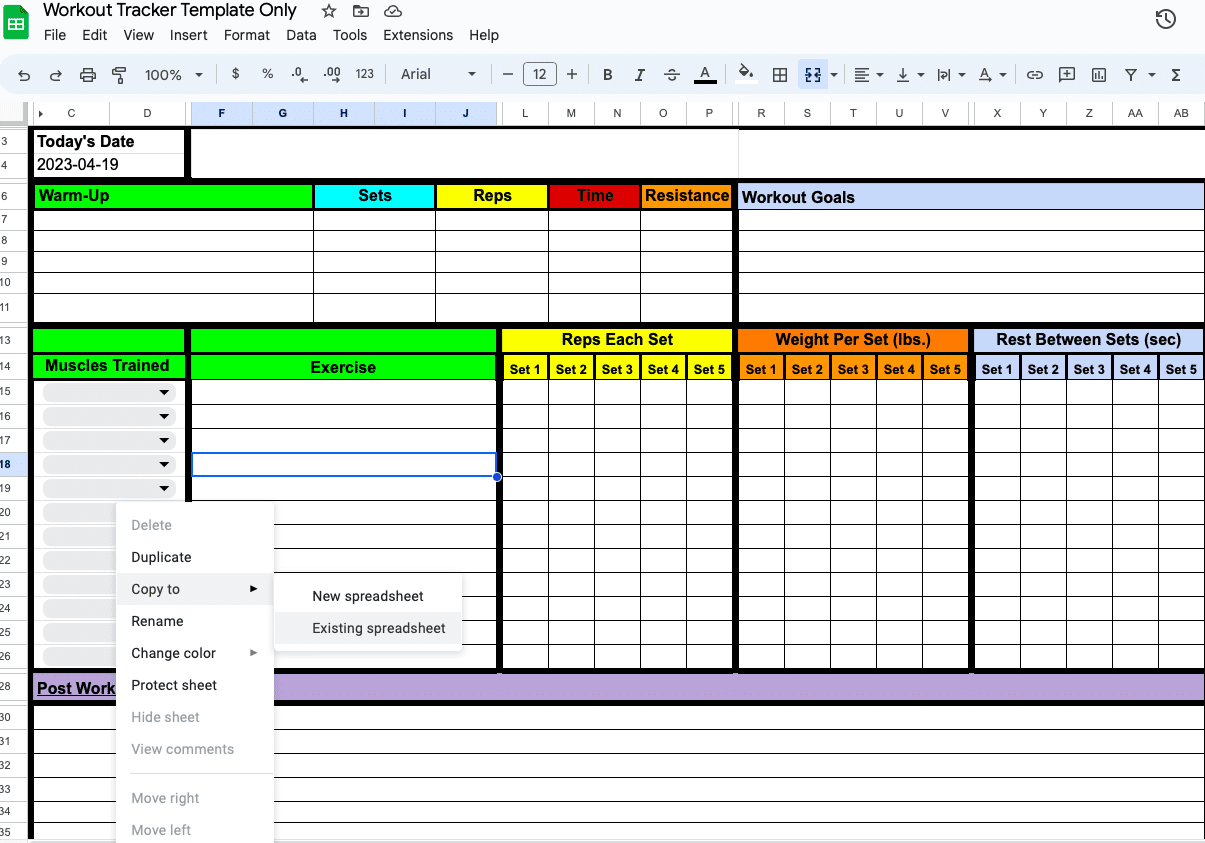 Free Weight Training Tracker Stayfitcentral