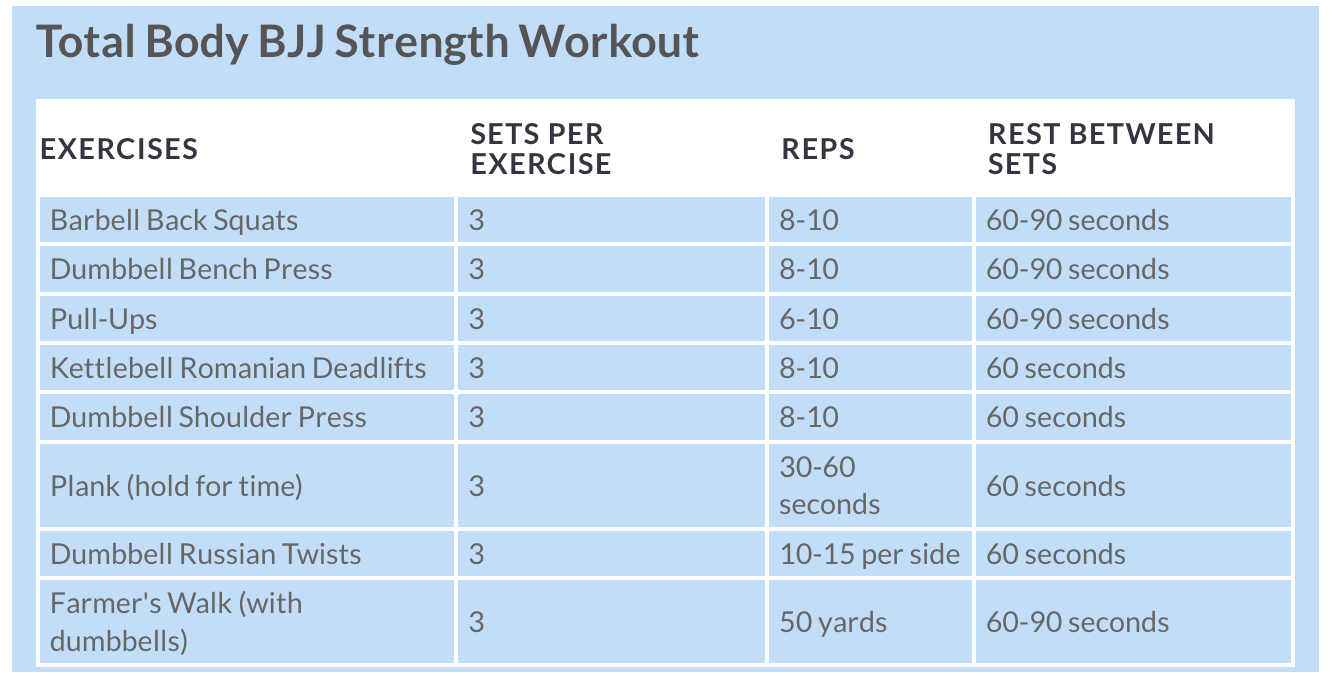 BJJ strength workout by online strength coach Endura.